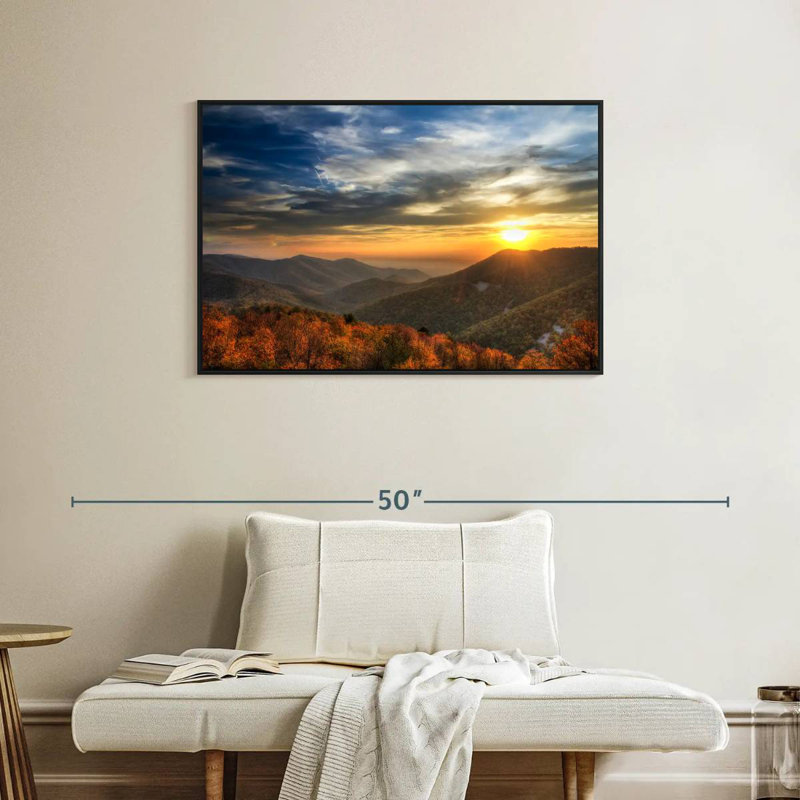 Shenandoah Sundown, Cadre flottant noir, 37 po x 25 po