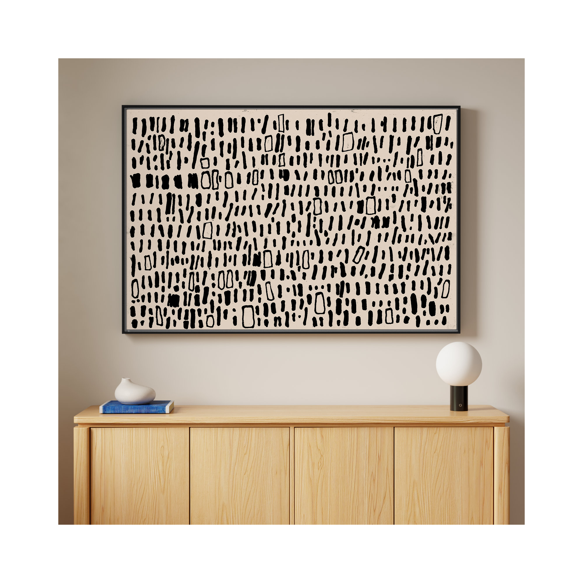Timber Solid Wood Rectangle Acrylic Painting Print , 41.5" H x 61.5" W, Black