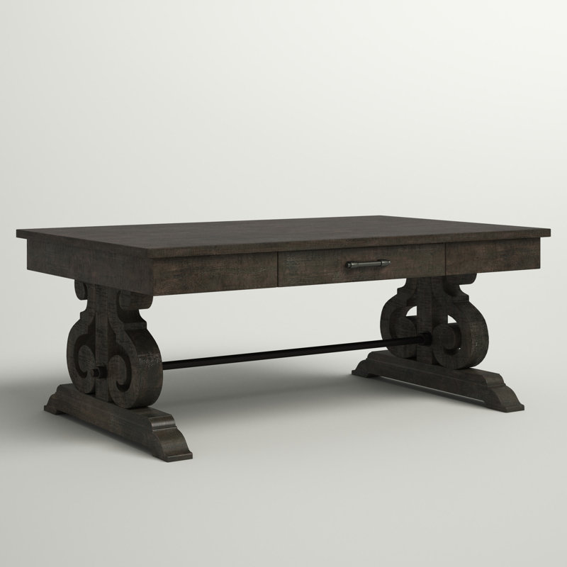 Amree Solid Wood Single Coffee Table, Dark Ash