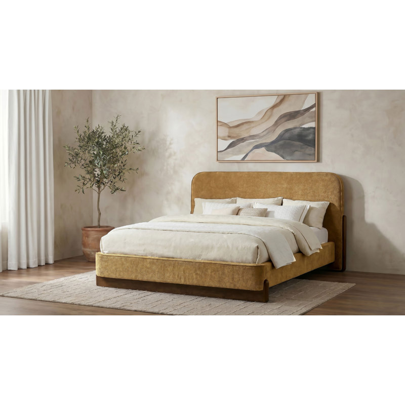 Lit plateforme tapissier Palmea, King