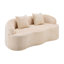 Canapé courbé avec accoudoir rond et deux coussins, canapé de compression pour petits espaces, aucun assemblage requis-490638854