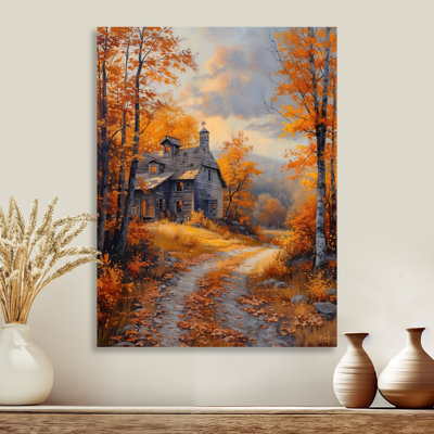 Jaune, gris, automne, rustique, retraite, grange, grange, art mural, salon