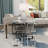Grey And Silver End Table With Polished Metal Geometric Base