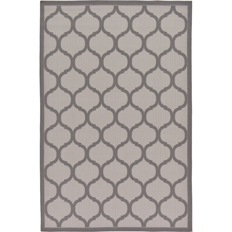 Tapis d'intérieur / extérieur géométrique gris Unionville, Rectangle 5 pi 3 po x 8 pi