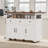 Kitchen Island With Drape Of Beads, Rolling Cart Power Outlet, Drop Leaf, 3 Doors, Drawers, Internal Iron Shelf, For & Dining Room, White Beaded Curtain, Cabinets, Leaf Table, Adjustable Shelves,-2118443626