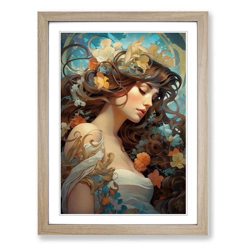 Single Picture Frame Print on Wood, Oak Framed, 64cm H x 46cm W