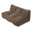 Canapés doubles compressibles, velours côtelé marron 135 cm, canapé compact moderne pour la maison-1067313467