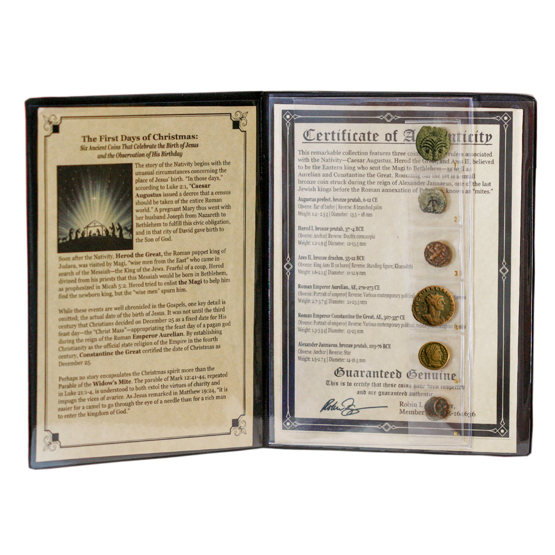 6 Piece First Days of Christmas Ancient Coin Red Barrel Studio®