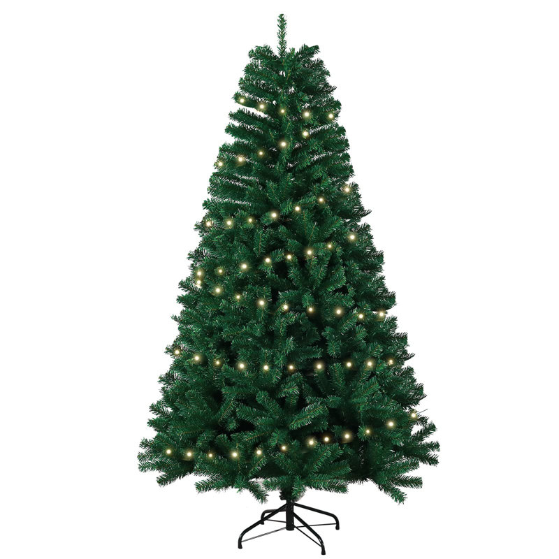 Lighted Artificial Pine Christmas Tree, 6' H