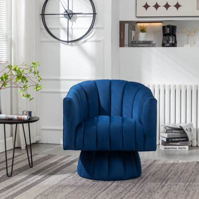 Murrow Upholstered Swivel Barrel Chair
