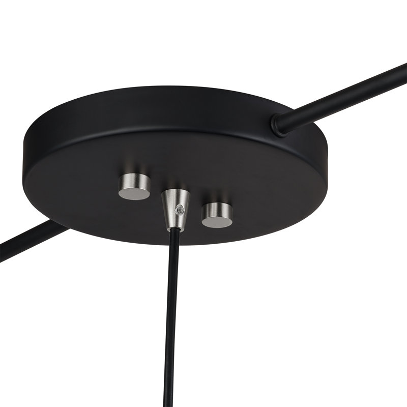 Lustre linéaire extra large à 3 lumières Aaranyan, Noir mat, Noir