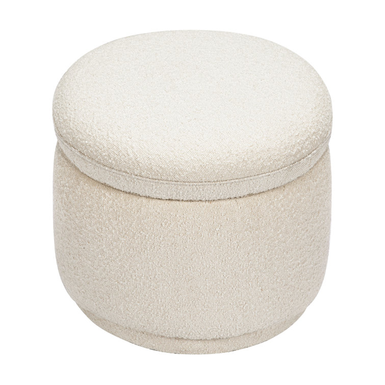 Enoki 21" Wide Round Storage Ottoman with Storage