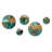 Gold and Teal Balance I Round Metal Wall Decor
