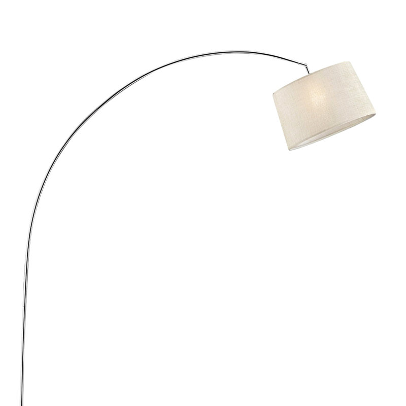 Lampe sur pied 84,5 po en métal avec finition argentée et abat-jour ivoire