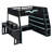 Full Loft Bed With Freestanding Desk, Lighted Monitor Stand, Storage Bookcase And Gaming Entertainment Center-1271594520