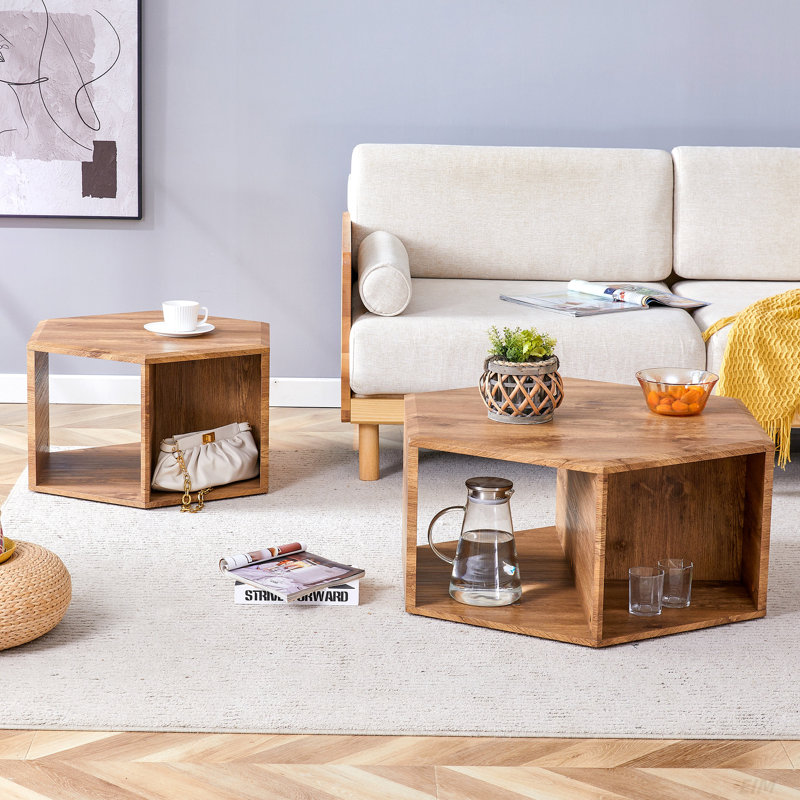 Table basse carrée en MDF à motif de marbre moderne et minimaliste, Bois