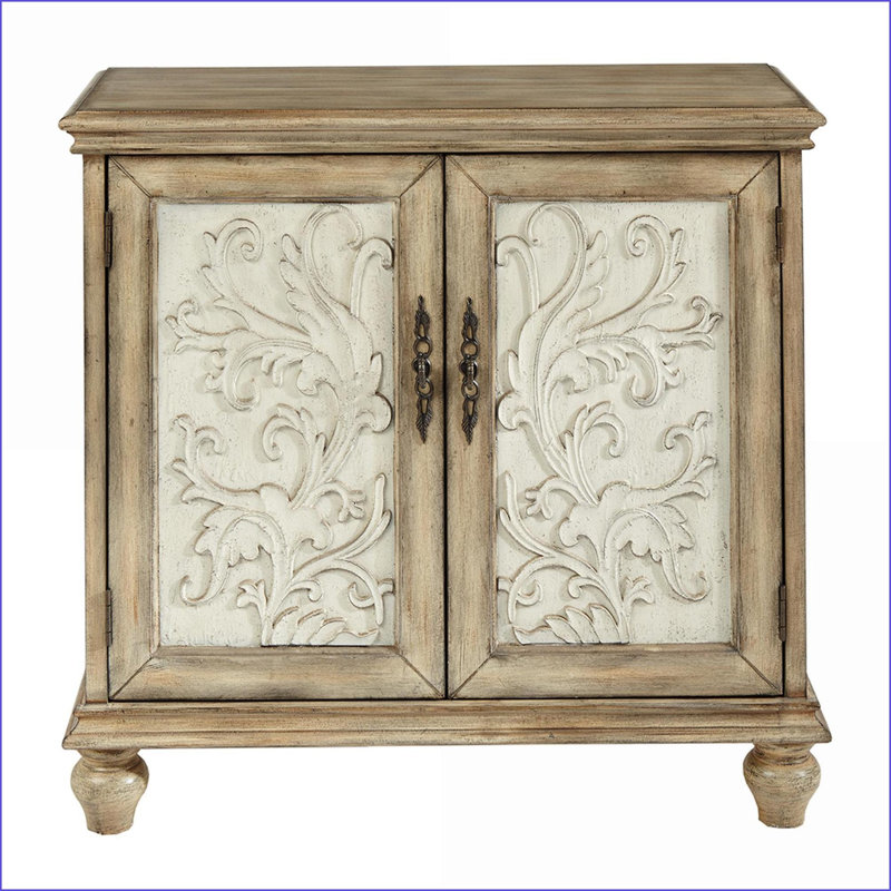 Cabinets, Driscoll 2-Door Farmhouse Accent Chest, Cream &amp; Natural Finish, 36Wx14Dx34H | Living Room | Wood