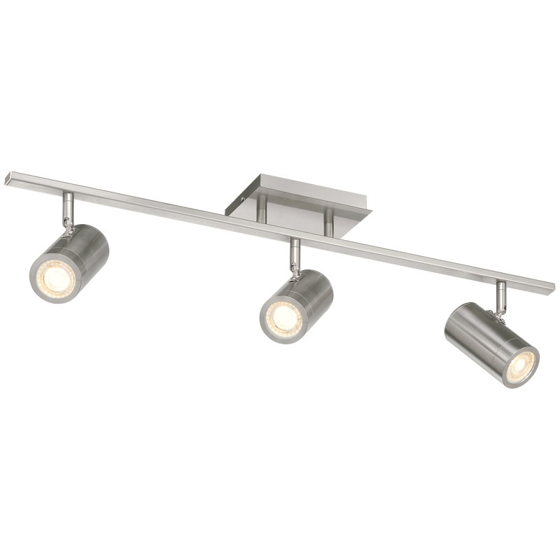 Prado 3 Light Adjustable LED Track - Brushed Steel Finish, 28" W, Brushed Steel
