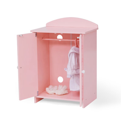 Sophia's 18" Dolls Aurora Princess Pink Double-Door Armoire & Accessory Set with Hanger