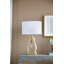 Lampe de table en forme de géode dorée D16 x 27,5 po avec abat-jour tambour blanc