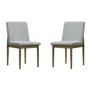 Natural Tone Frame Light Gray Fabric Set Of 2Pc Side Chairs Dining Room Furniture Chair Upholstered Seat -  Corrigan StudioÂ®, 45C0A5D749234B14977A755D8BC13BA6