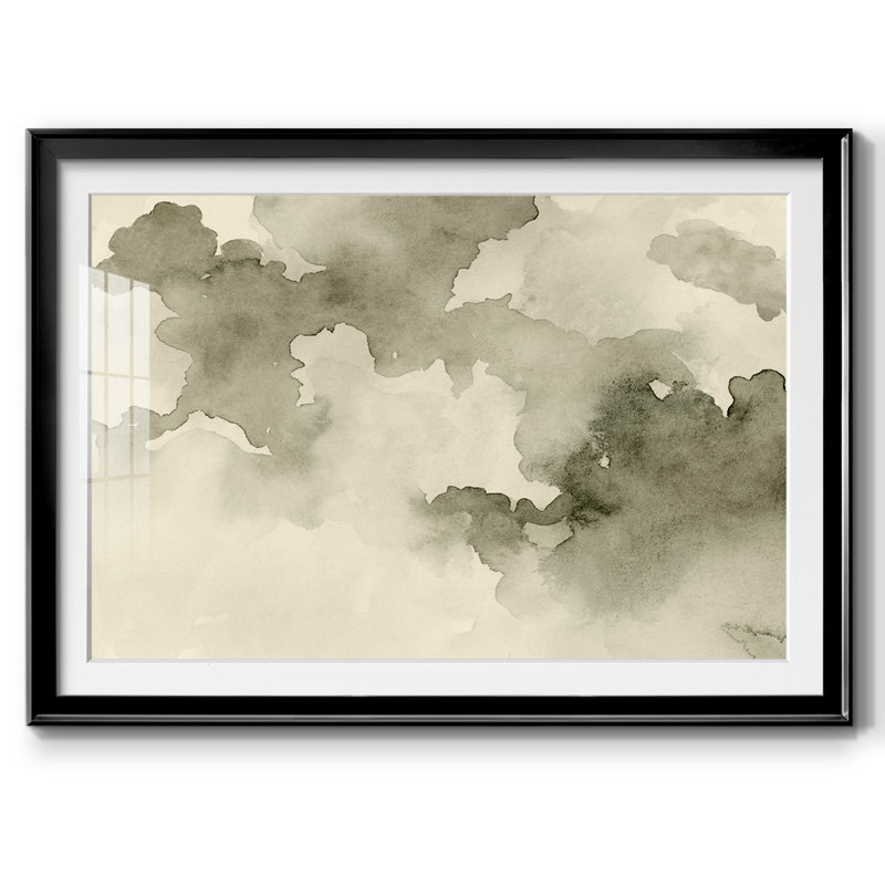 Ciel antique II - encadré avec cadre biseauté et verre, Noir, H 19 po x l 27 po x P 1,5 po