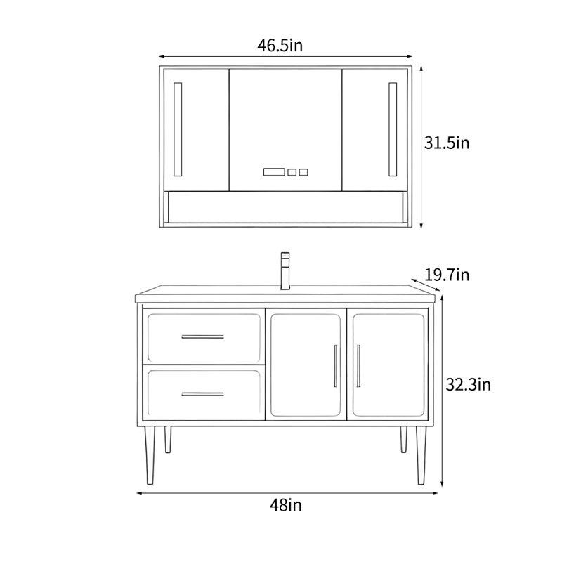 Modern light luxury bathroom cabinet, Green
