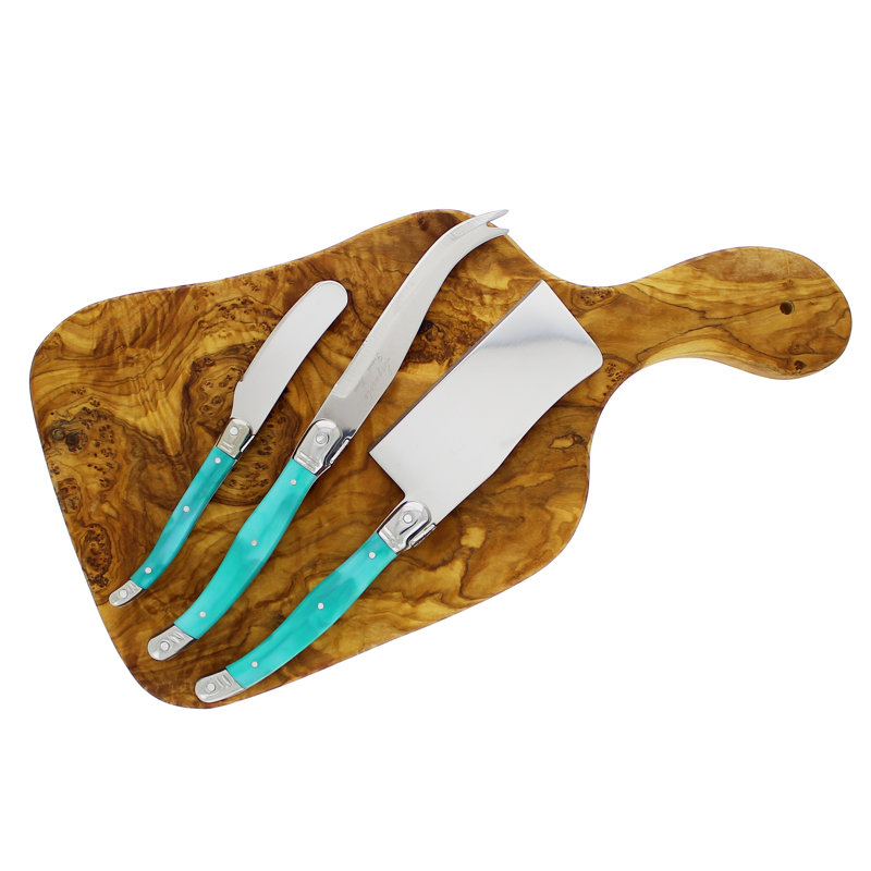 Olive Wood 3 Piece Cheese Serving Set