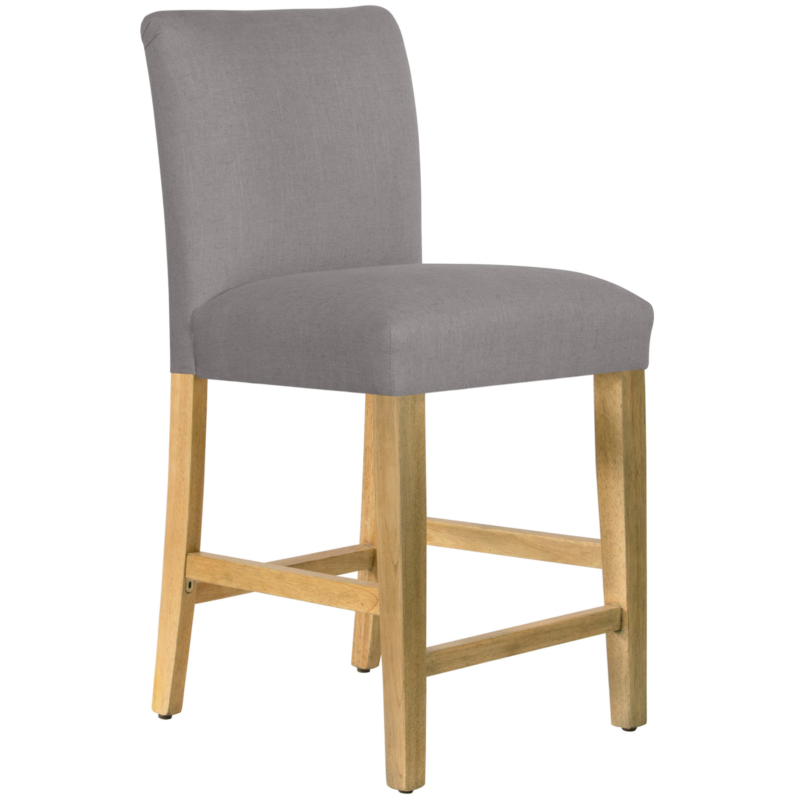 Hadrien Bar and Counter Stool, Counter Stool (26" Seat Height), Linen Gray Linen, Natural Wood