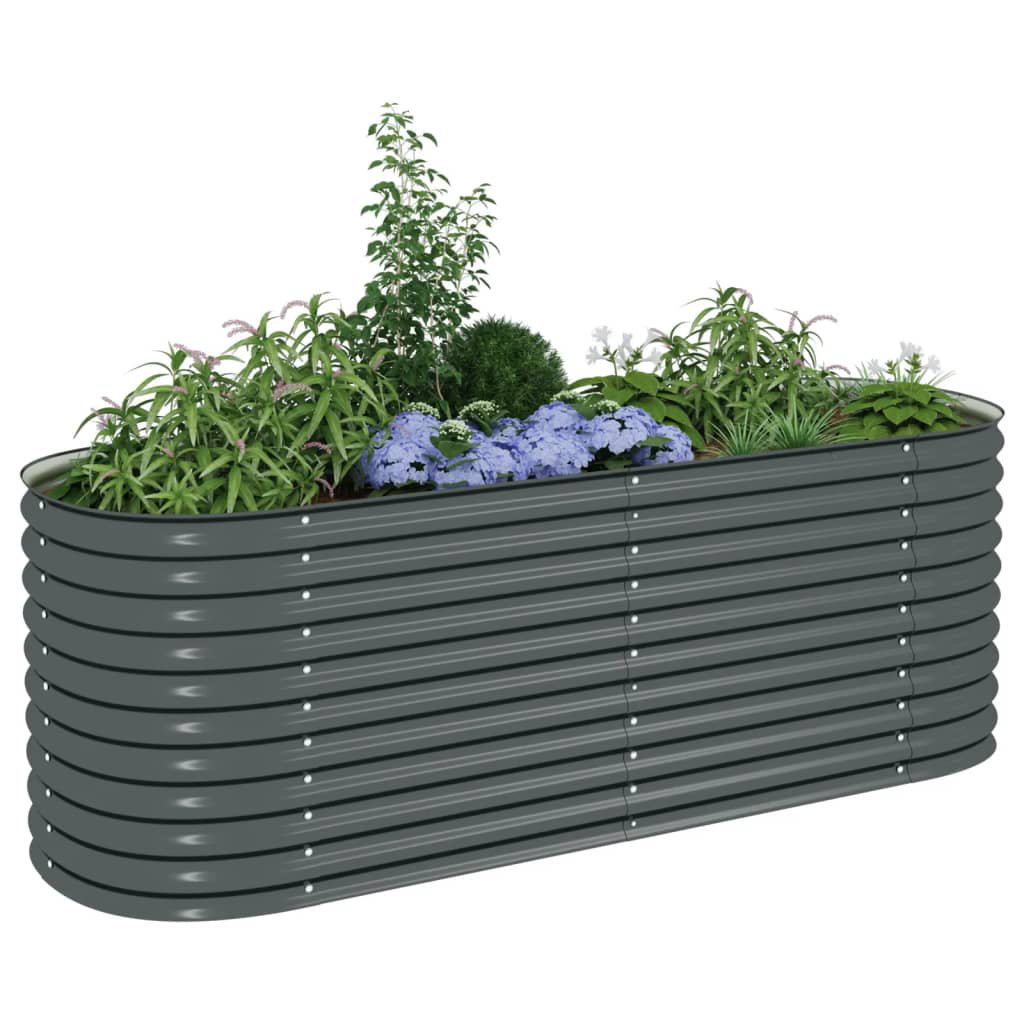 Margate vidaXL Garden Raised Bed Galvanized Steel, Garden Planter for Flowers and Planters, Raised Flower Bed, Weather-resistant Arlmont & Co. 