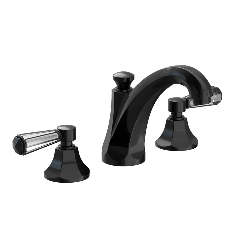 Metropole Widespread Bathroom Faucet with Drain Asssembly, Gloss Black