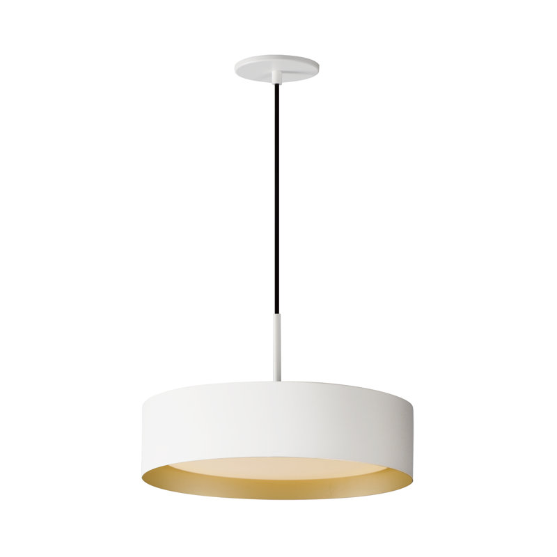 Luminaire suspendu 1 lumière Echo, Blanc / Doré