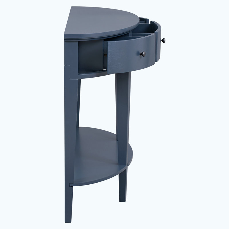 Modern Curved Console Table Sofa Table, Navy