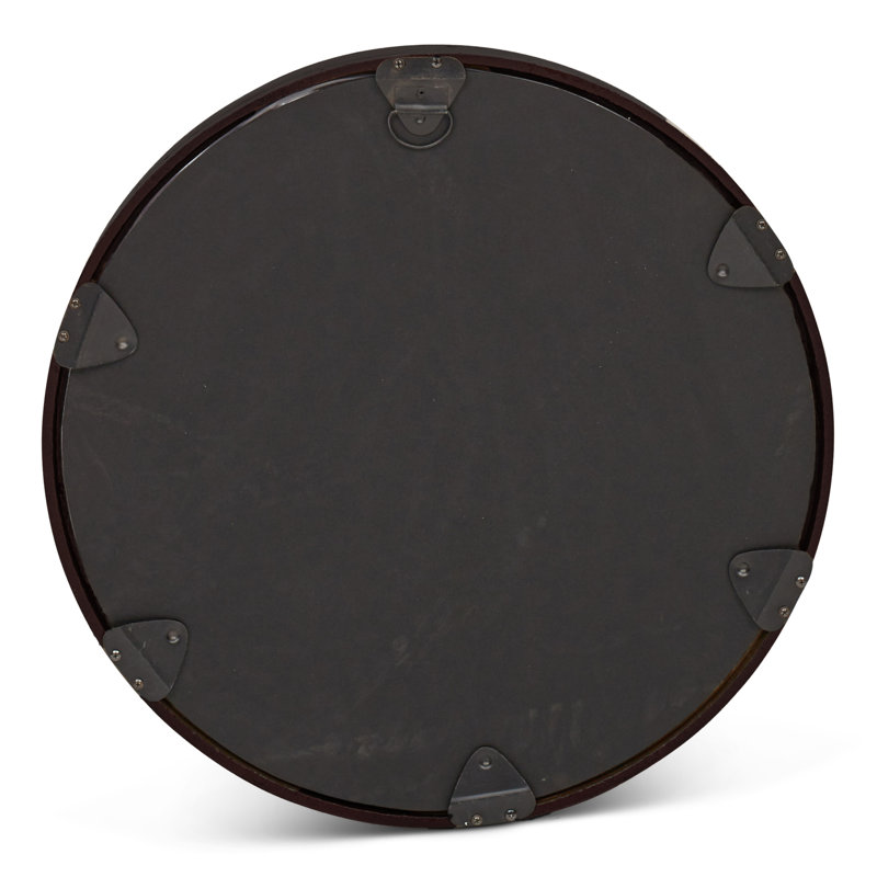 Samar Round Mirror, 39" H x 39" W, Raw Bronze