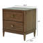 Table de chevet 1 pièce avec ports USB, finition noyer, tiroirs à queue d'aronde et bords arrondis, armoire de rangement pour chambre à coucher