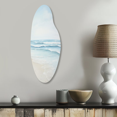 Beach Photo Tranquil Waters I - Coastal Beach Curved Shape Irregular Metal Wall Decor