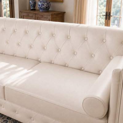 Canapé 78,5 po en similicuir Chesterfield