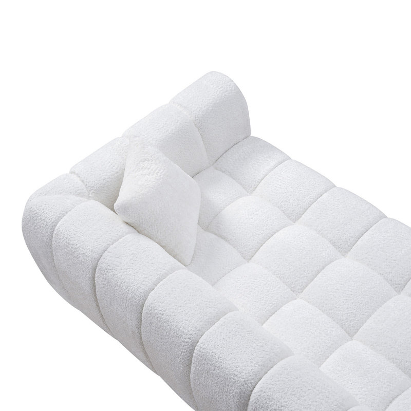 Marshmallow Cloud  Compressed  Sofa, White Boucle