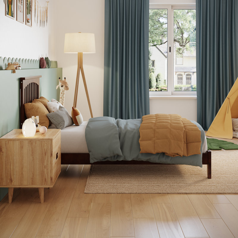 Worreno Mission Low Profile Solid Wood Platform Bed