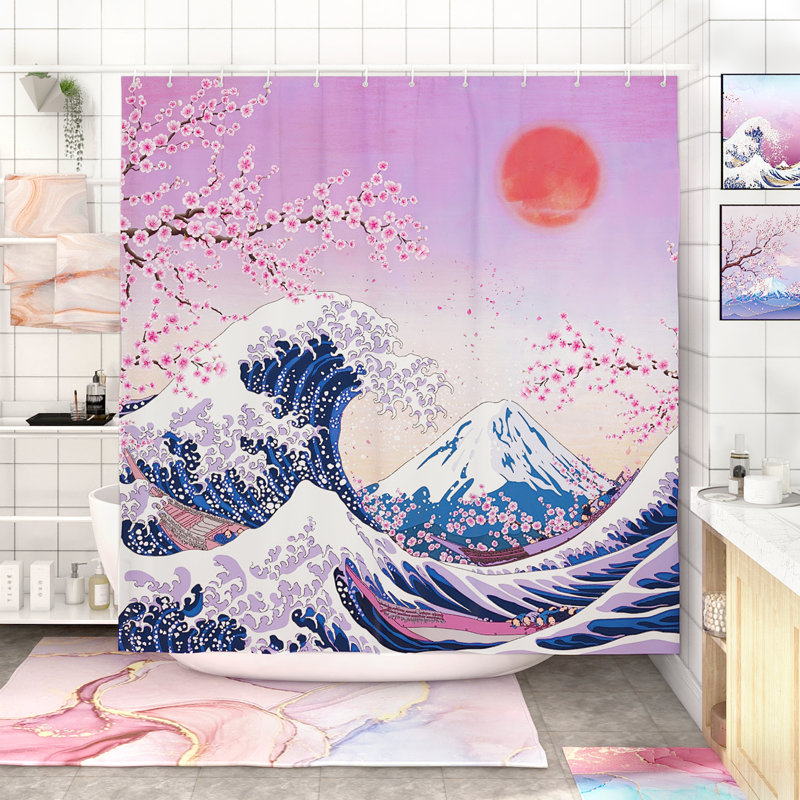 Ensemble de rideau de douche en polyester 13 pièces + crochets Victora