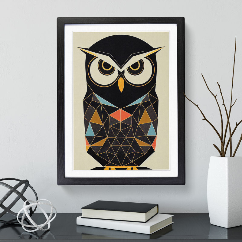 A Sacred Owl - Single Picture Frame Print, Black, 64cm H x 46cm W x 2cm D