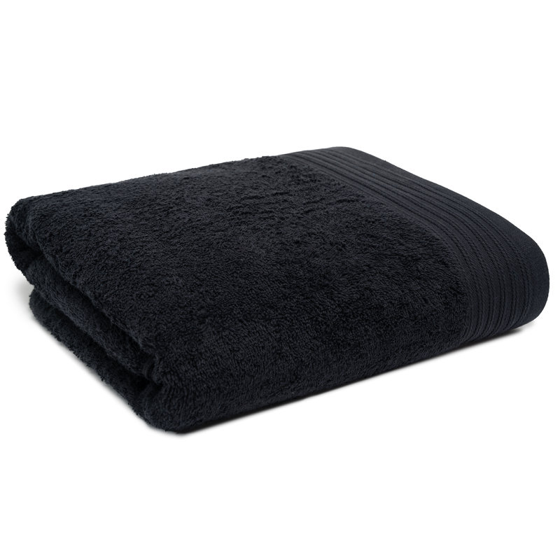 Drap de bain 100% coton Cecille, Noir