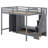 Full Size Loft Bed Frame With Wardrobe,Low Storage Table And Storage Staircase-2024426045
