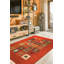Wool Geometric Area Rug in Red