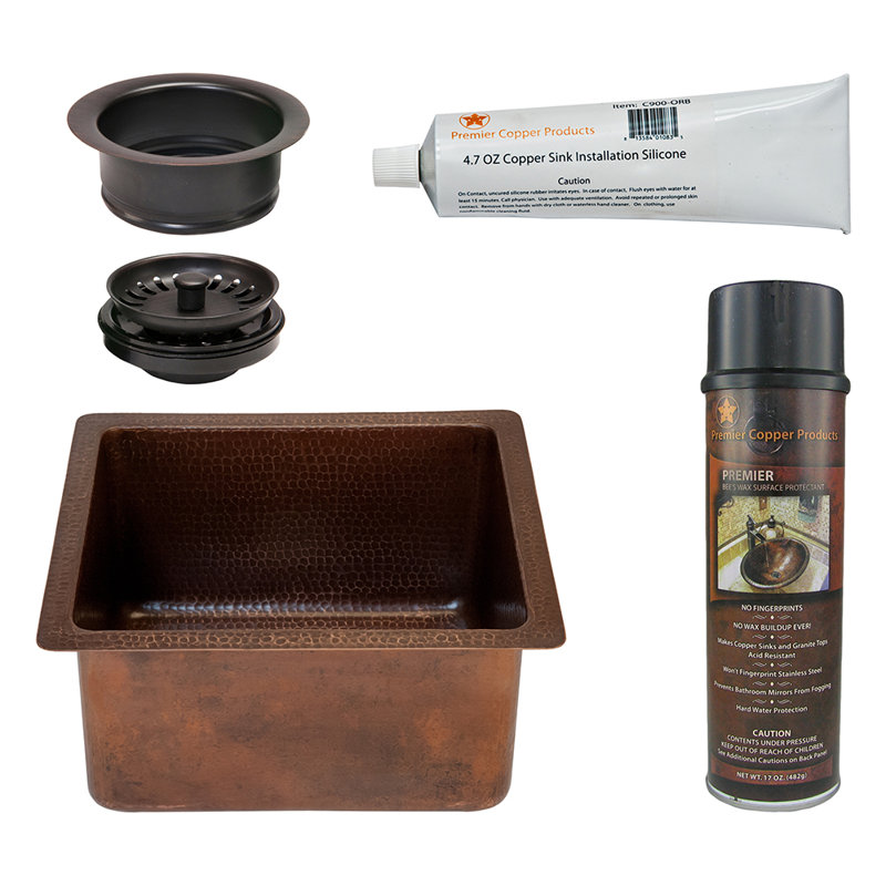 Premier Copper Products BSP5_BREC16DB-G Bar Sink And Drain Package
