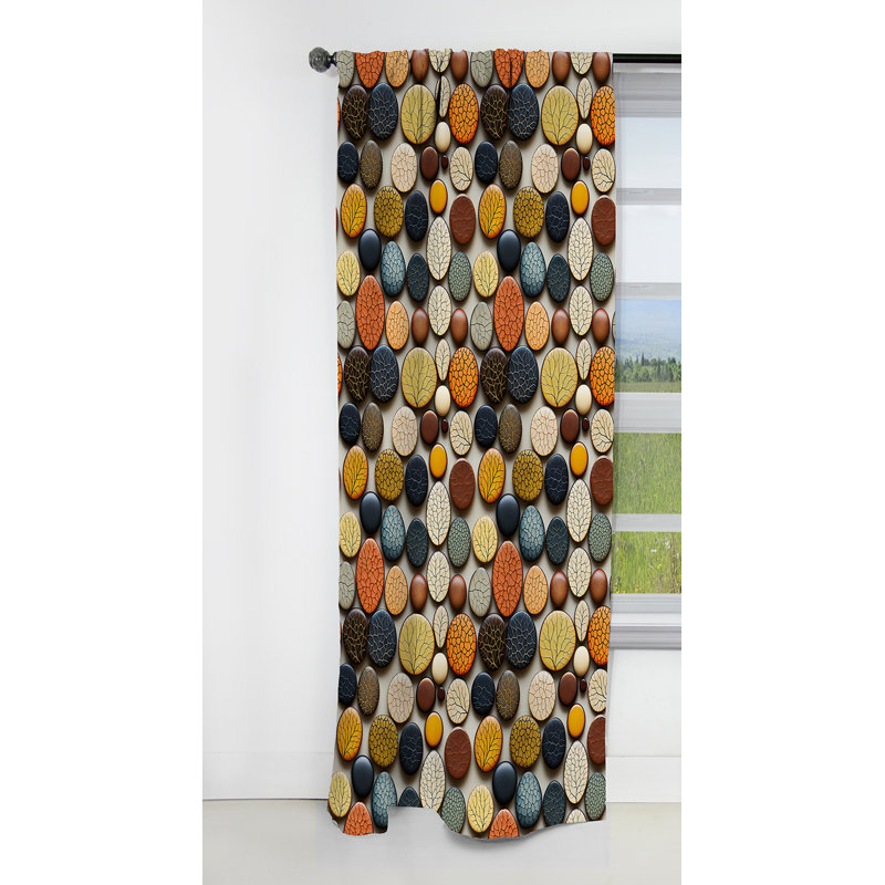 Boho Pottery Motifs I - Rideau bohème abstrait - Rideau occultant abstrait - 1 panneau, L 52 po x L 95 po
