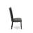 Verona Parson Dining Chairs - Nailhead Trim Dark Gotham Gray Linen Fabric Padded Chairs, Set of 2, Wire brushed Black-204195809-204081184