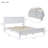 White Solid Wood Platform Queen Size Bed Frame with Panel Headboard, Scandinavian Minimalist Wooden Bed Base No Box Spring Needed, Farmhouse Bed Frame for Bedroom-646579864