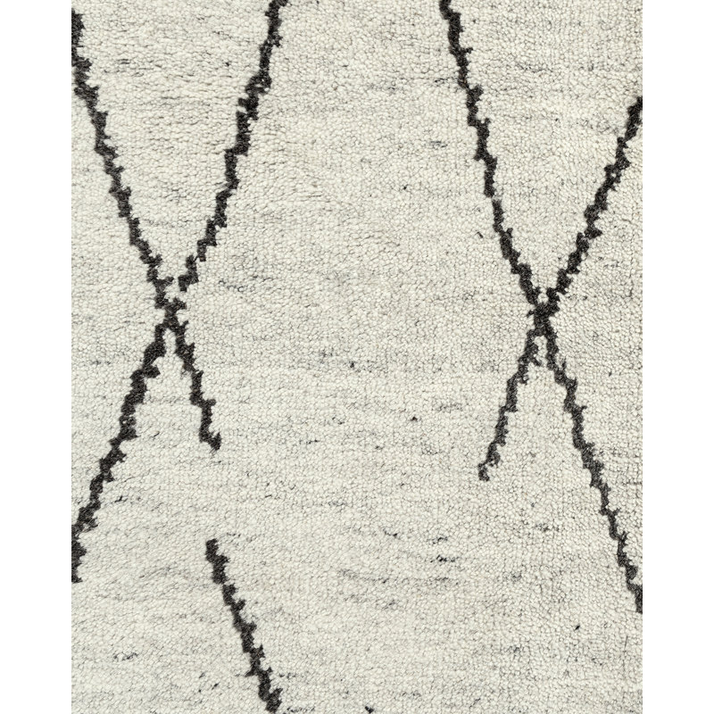 Organic Hand Knotted Geometric Area Rug, Rectangle 8' x 10'