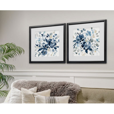 Indigo Garden' 2-Piece Painting Print Set